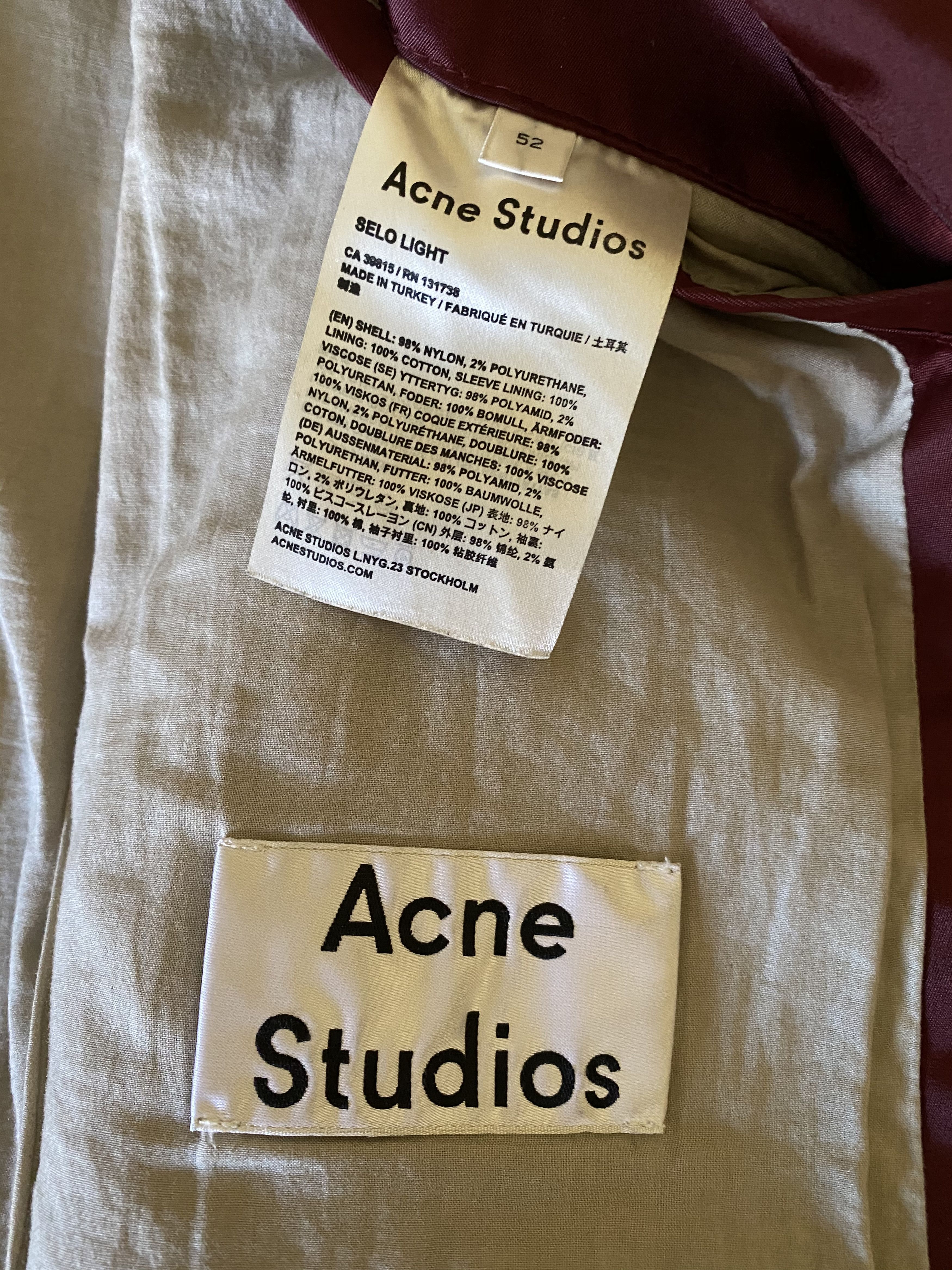Acne Studios Acne Selo Light Burgundy Size US L / EU 52-54 / 3 - 3 Thumbnail