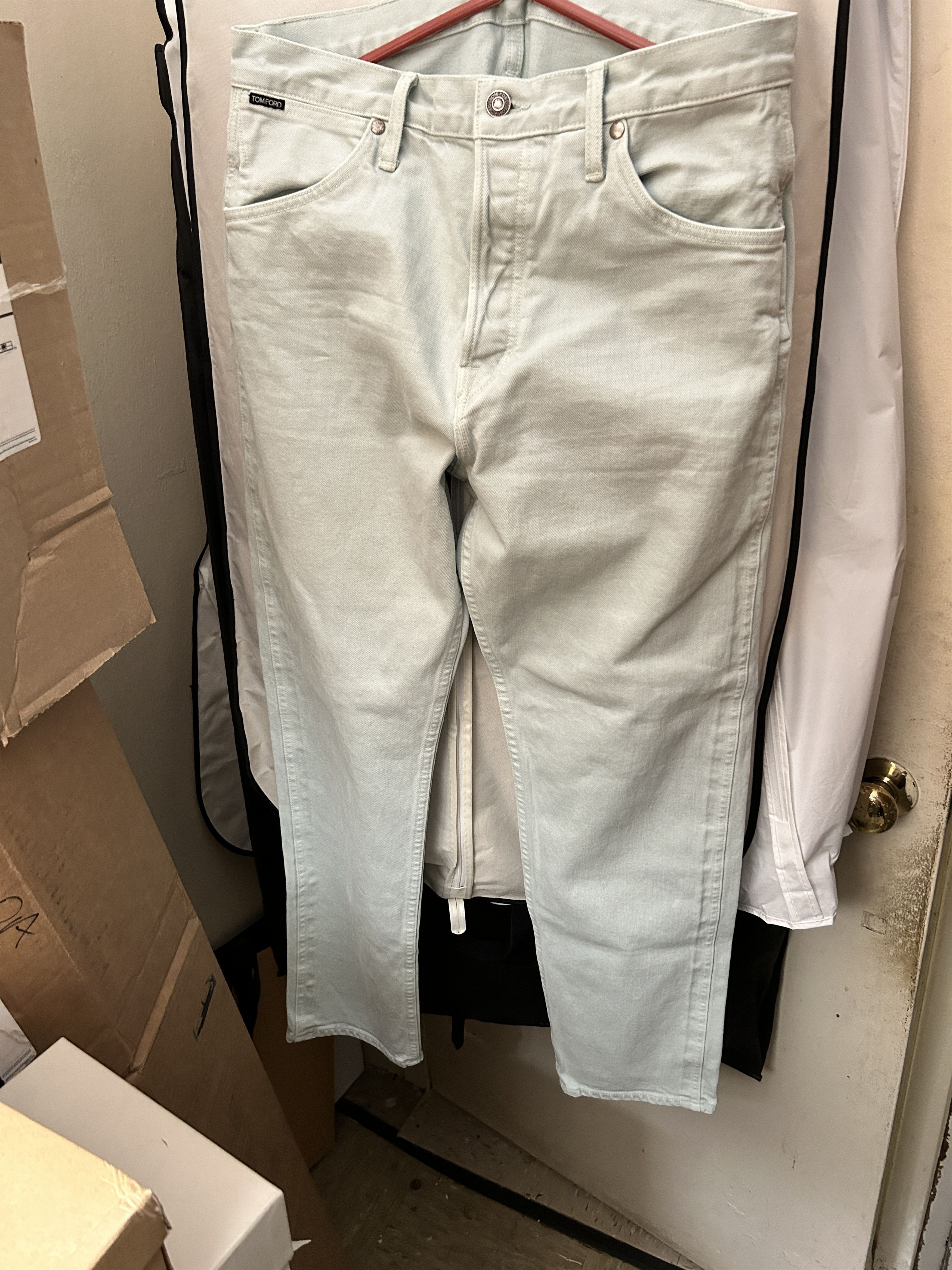 Tom Ford Tom Ford BWJ32 TAPERED GREEN BLUE SELVEDGE Size US 32 / EU 48 - 3 Thumbnail