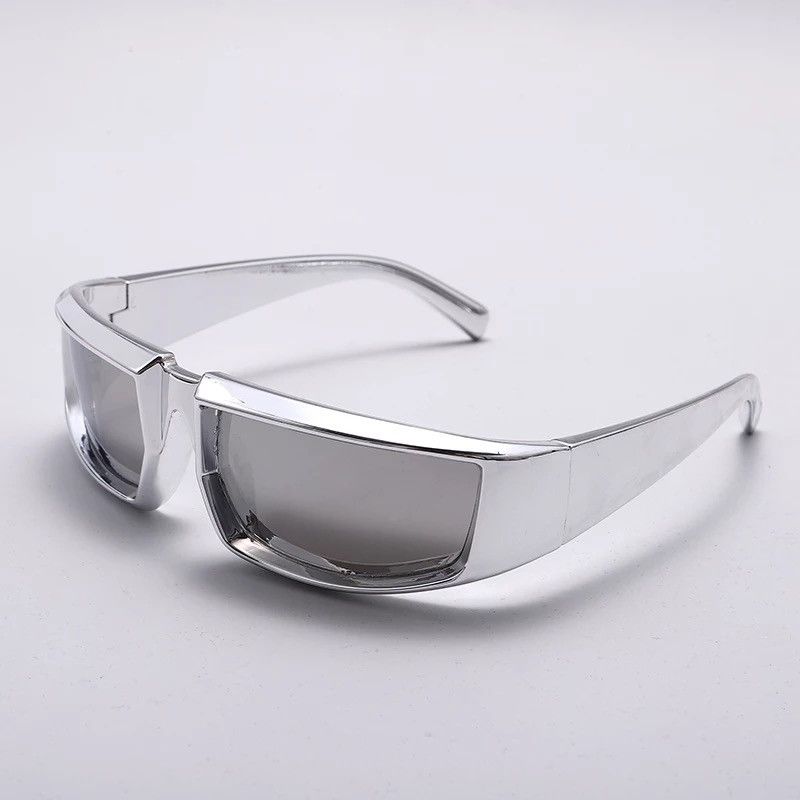 Other Chrome Sunglasses Silver Punk Tech Cyber Dystopian Viper Size ONE SIZE - 2 Thumbnail