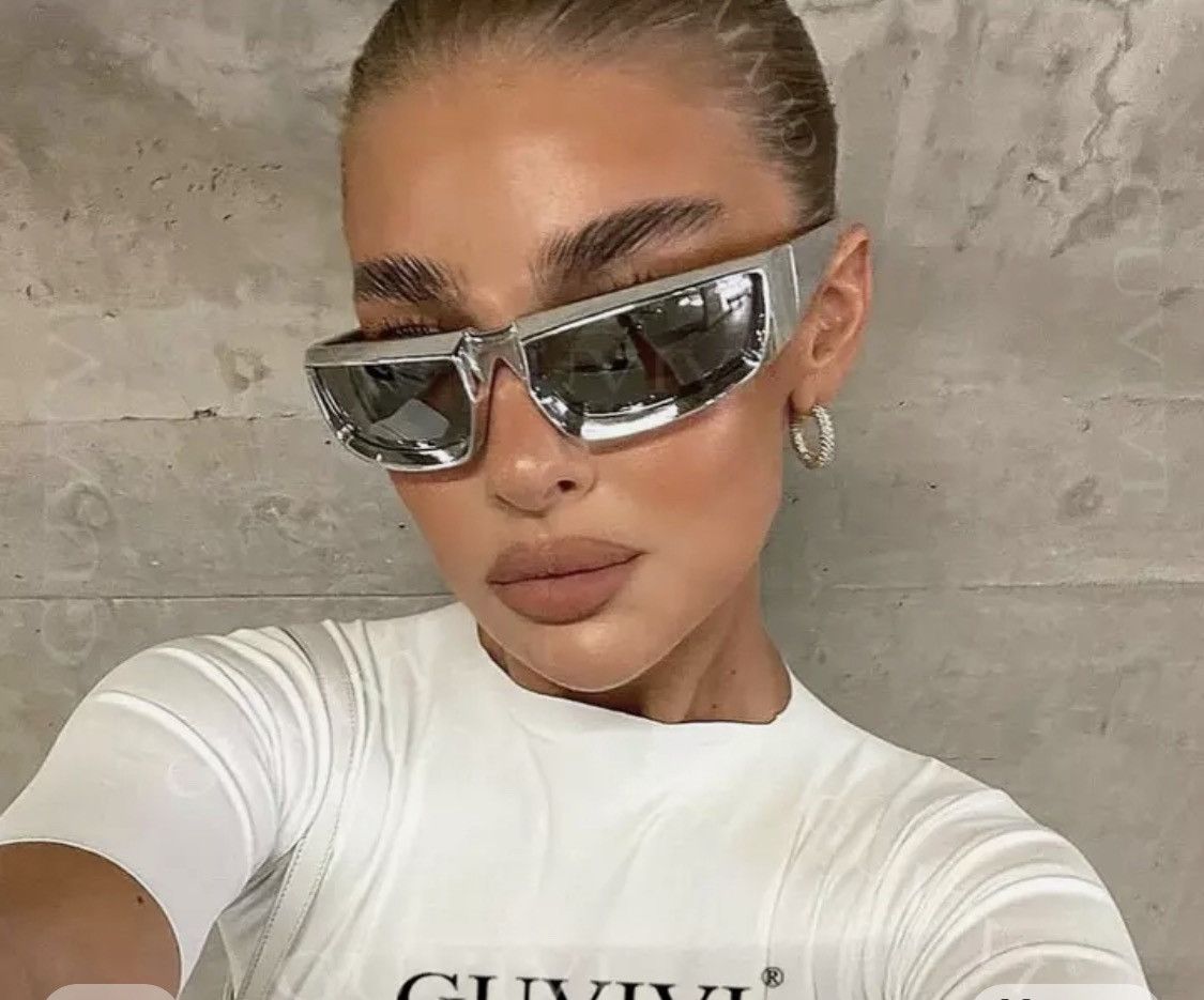 Other Chrome Sunglasses Silver Punk Tech Cyber Dystopian Viper Size ONE SIZE - 1 Thumbnail