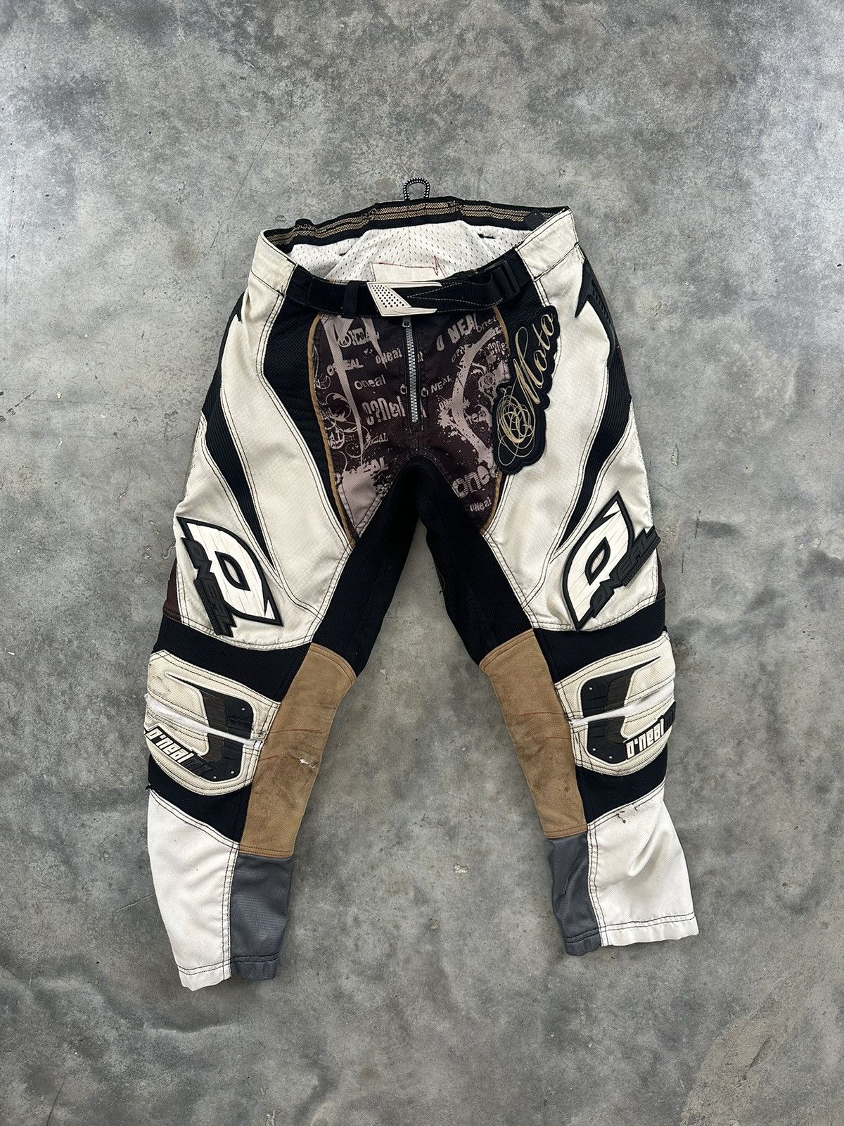 Image of Vintage Distressed Cursive Dirt Bike / Motor Cross Pants 31 in Black, Men's