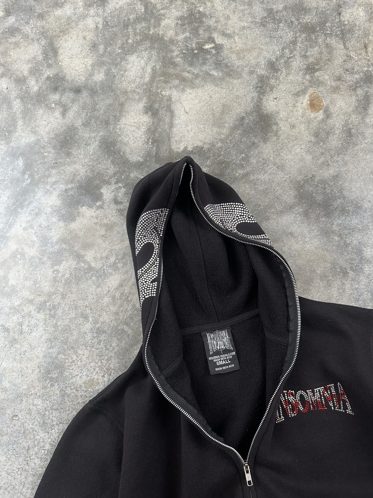 Insomnia Visuals Insomnia Visuals Black Rhinestone Skull Full Zip Sz. Small Size US S / EU 44-46 / 1 - 4 Thumbnail