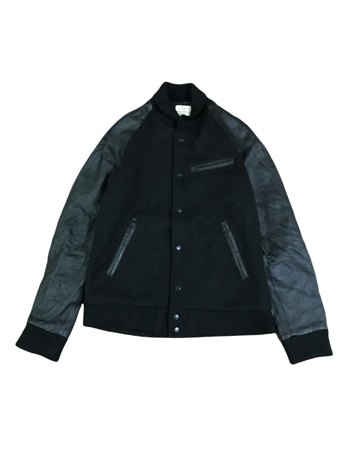 Japanese Brand Azul Wool Leather Varsity Jacket