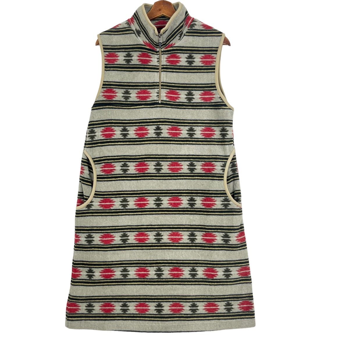 Northern Field Fleece Sleeveless Zipper Anorak Dress