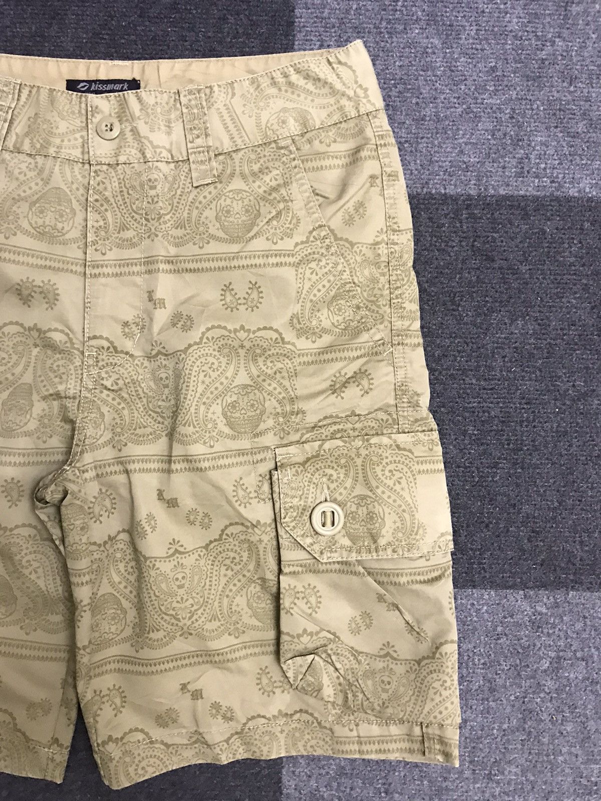 Japanese Brand kissmark Japan Paisley Short Cargo Pant Size US 31 - 2 Thumbnail