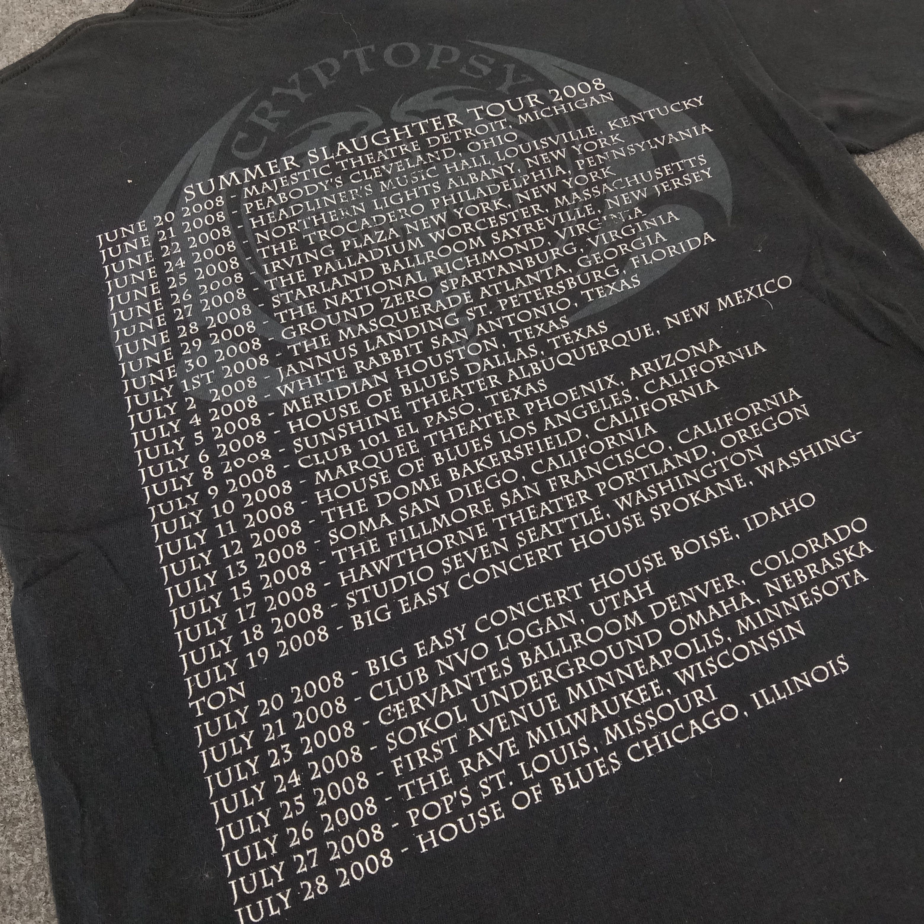 Band Tees × Vintage Cryptopsy American Rock Band Tour Y2K Tshirt Size US M / EU 48-50 / 2 - 5 Thumbnail