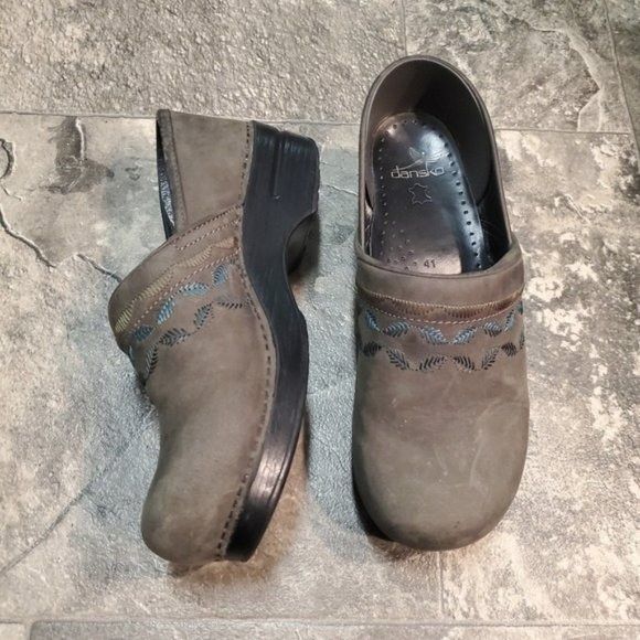 dansko embroidered clogs