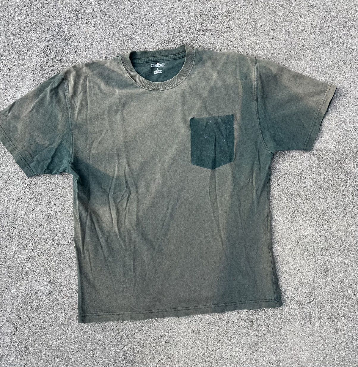 Other Custom Carhartt T-Shirt Sun Fade Thrashed Distressed Pocket Size US L / EU 52-54 / 3 - 6 Thumbnail