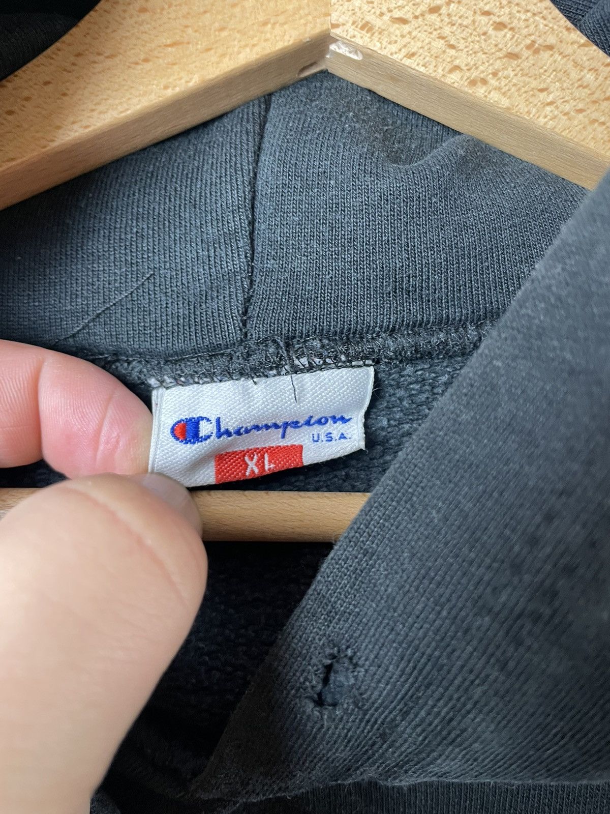 Champion × Vintage Vintage Striped Champion Hoodie big logo y2k Size US XL / EU 56 / 4 - 7 Thumbnail