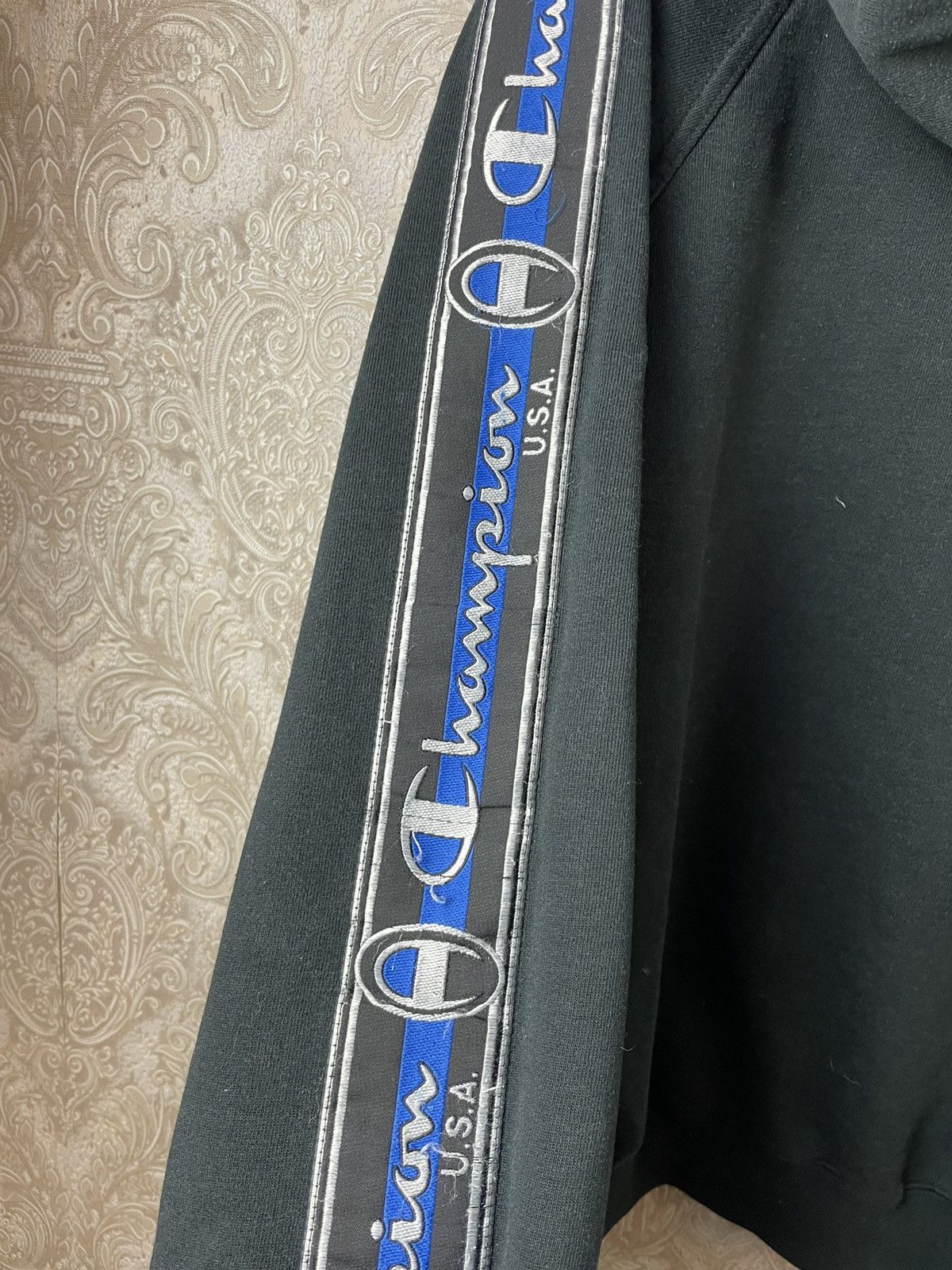 Champion × Vintage Vintage Striped Champion Hoodie big logo y2k Size US XL / EU 56 / 4 - 8 Thumbnail