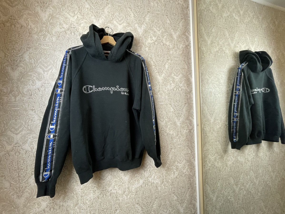 Champion × Vintage Vintage Striped Champion Hoodie big logo y2k Size US XL / EU 56 / 4 - 2 Thumbnail