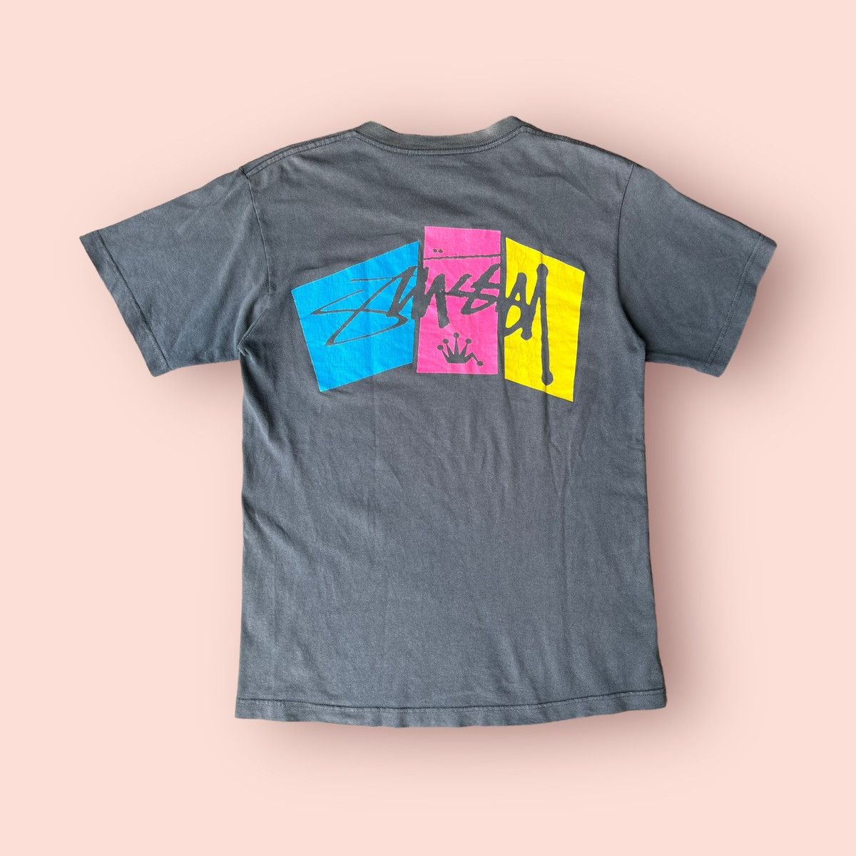 Stussy × Vintage VINTAGE STUSSY SUNFADED BLOCK PRINT LOGO SHIRT Size US M / EU 48-50 / 2 - 1 Thumbnail