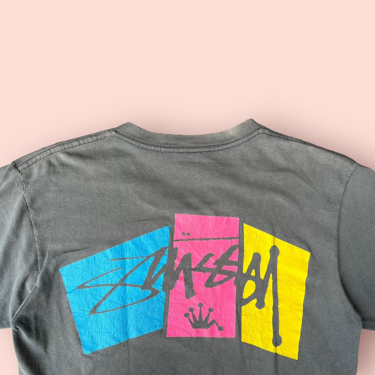 Stussy × Vintage VINTAGE STUSSY SUNFADED BLOCK PRINT LOGO SHIRT Size US M / EU 48-50 / 2 - 5 Thumbnail