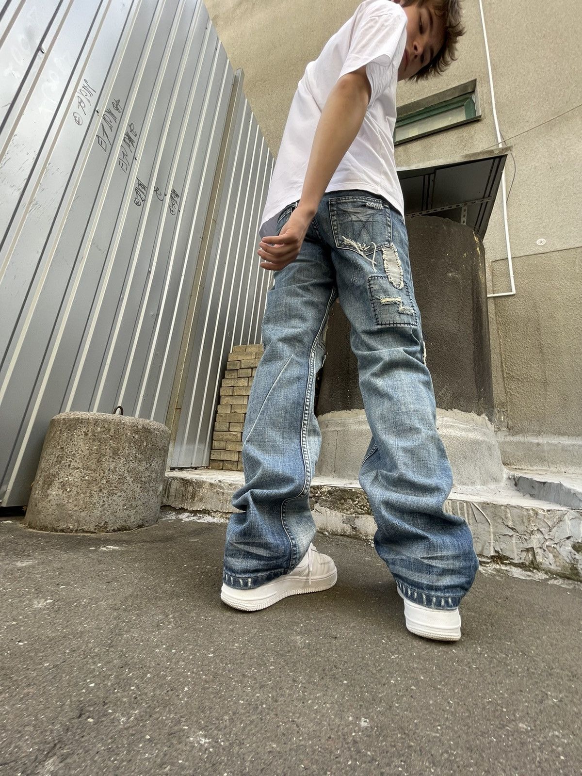 Japanese Brand Vintage Japanese Jeans Patchwork Distressed RARE Size US 30 / EU 46 - 12 Thumbnail