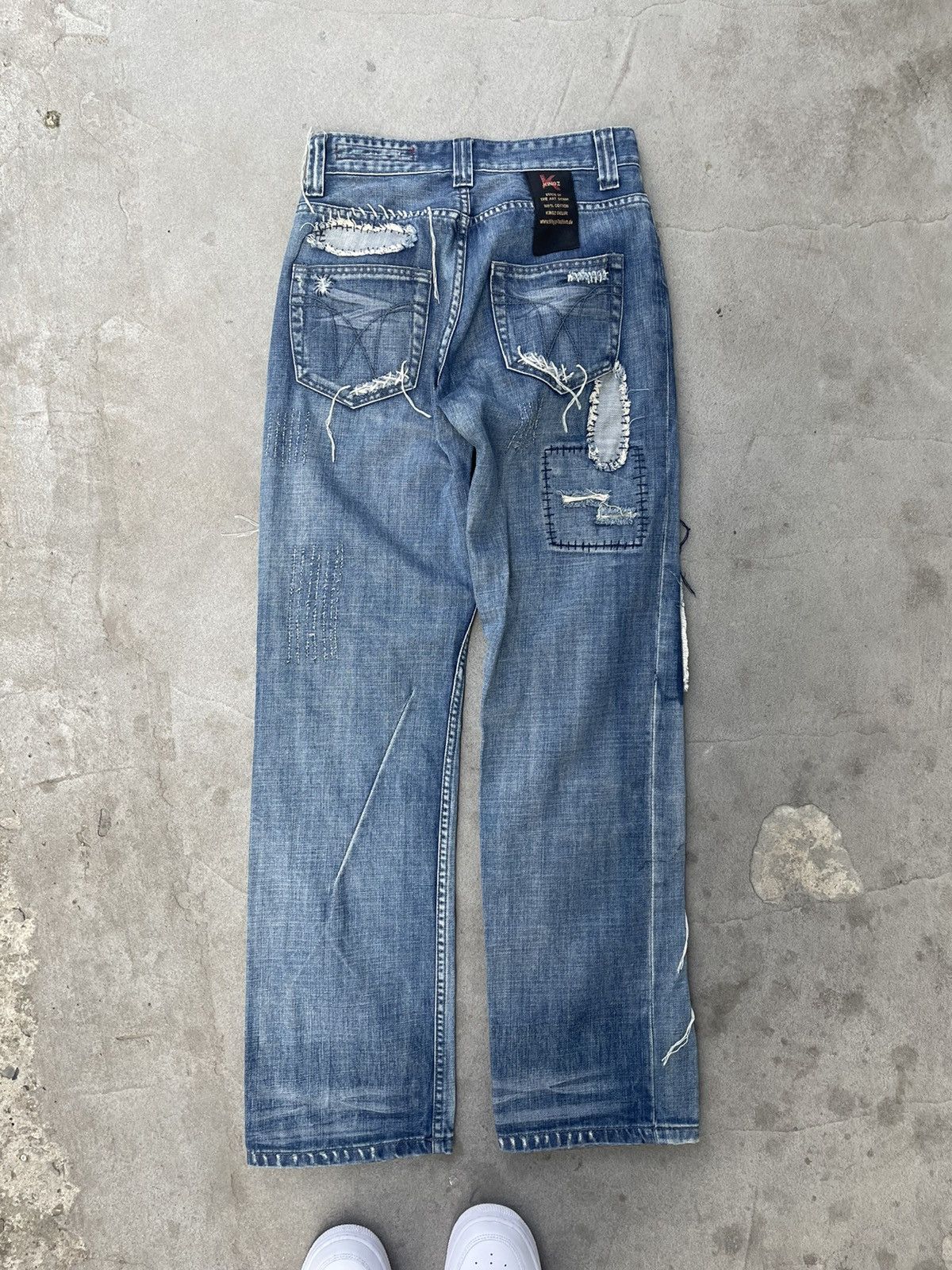 Japanese Brand Vintage Japanese Jeans Patchwork Distressed RARE Size US 30 / EU 46 - 9 Thumbnail