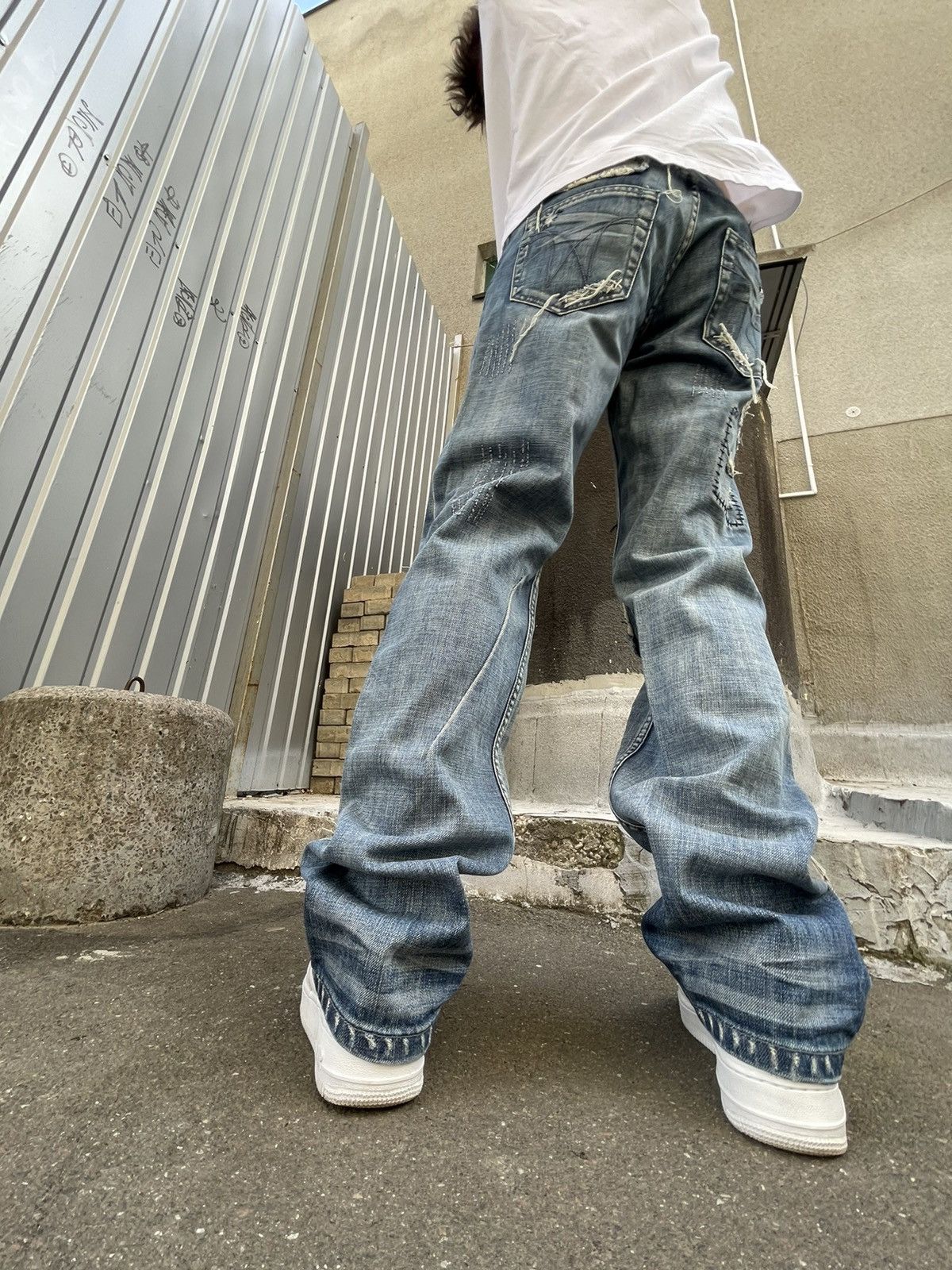 Japanese Brand Vintage Japanese Jeans Patchwork Distressed RARE Size US 30 / EU 46 - 10 Thumbnail