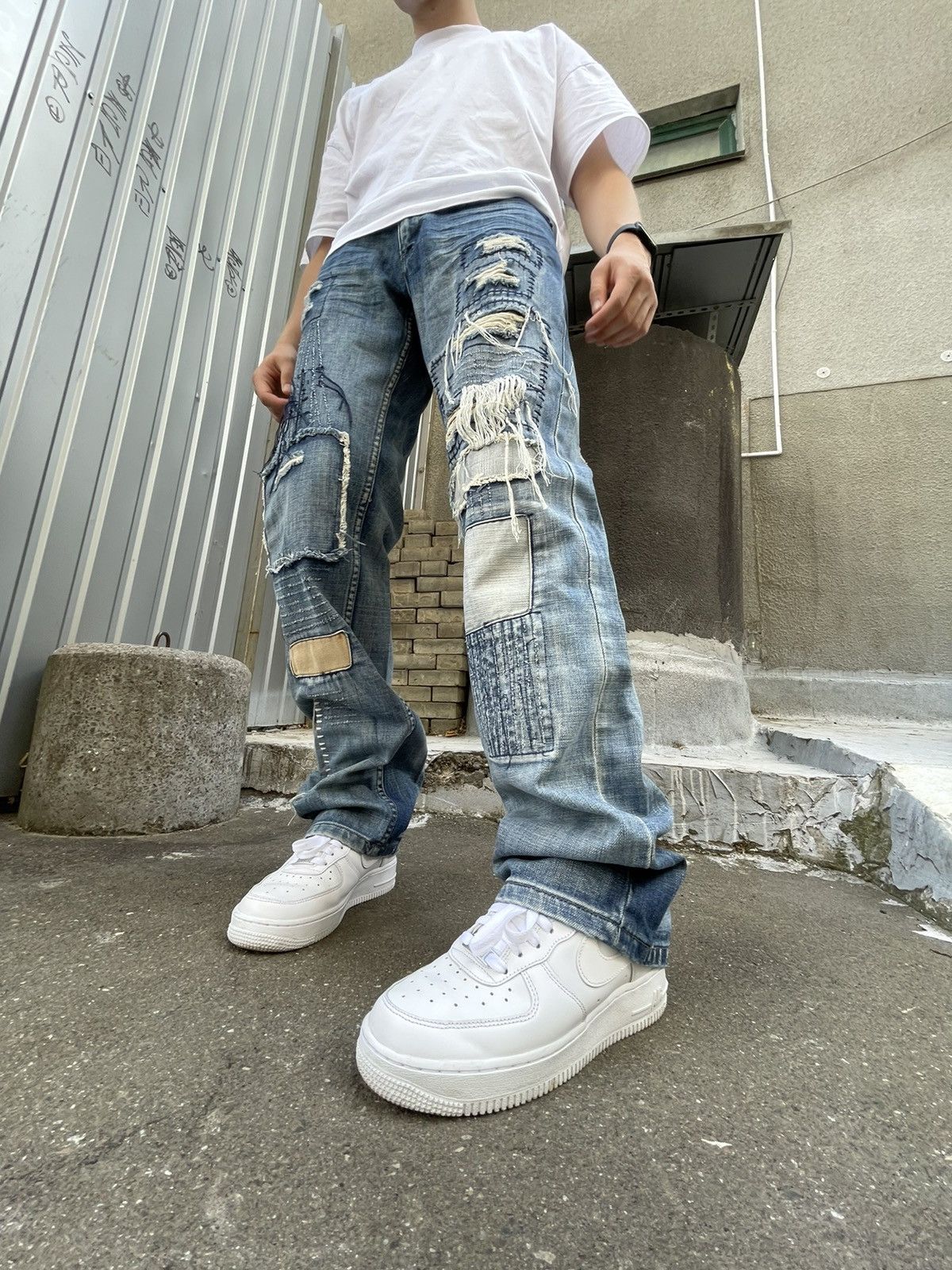Japanese Brand Vintage Japanese Jeans Patchwork Distressed RARE Size US 30 / EU 46 - 13 Thumbnail