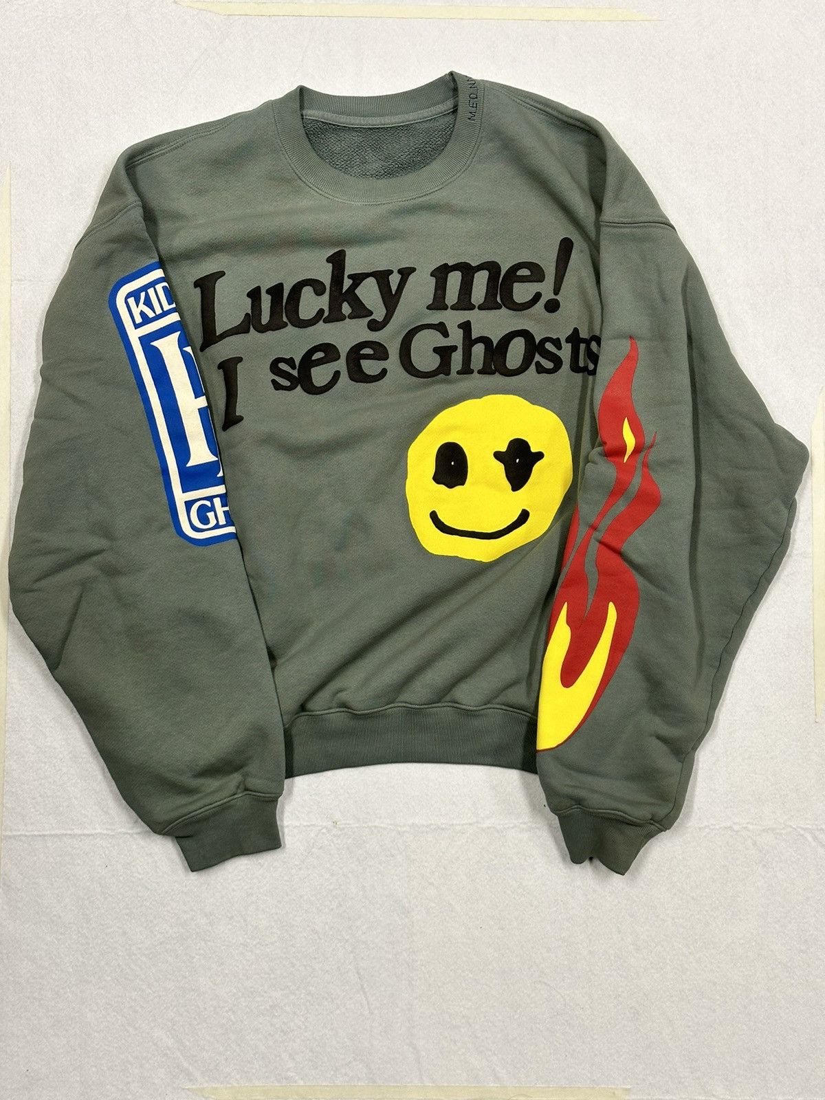 image of Cactus Plant Flea Market x Kanye West Kids See Ghosts Sweatshirt in Glacier (Size Medium)