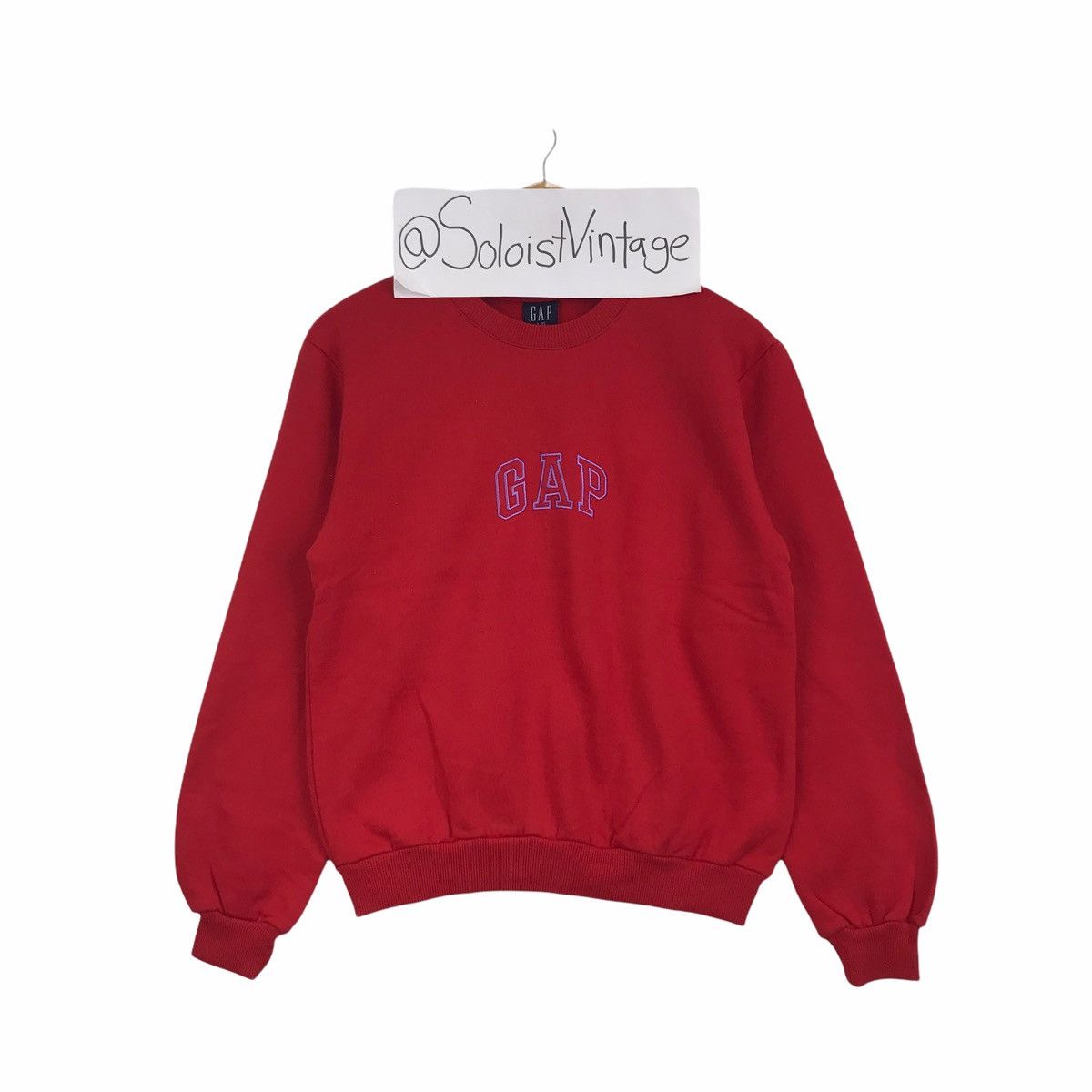 Gap Vintage GAP EMBROIDERED Red Sweatshirt Size US L / EU 52-54 / 3 - 1 Thumbnail