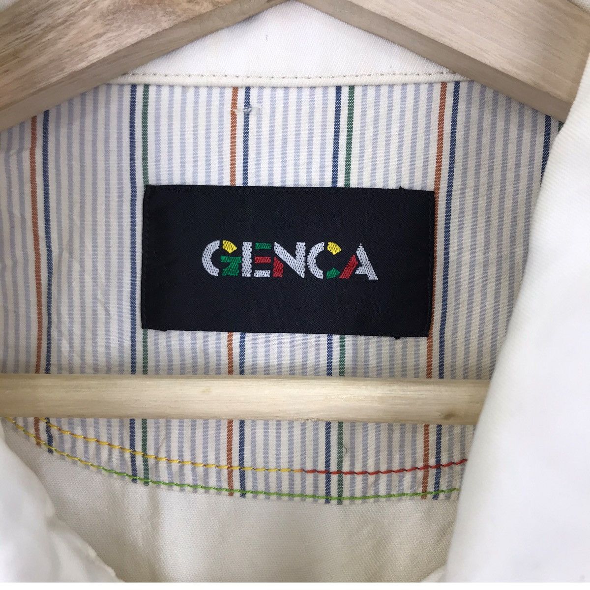 Japanese Brand GENCA Japanese Brand White Jeans Jacket Size US L / EU 52-54 / 3 - 4 Thumbnail