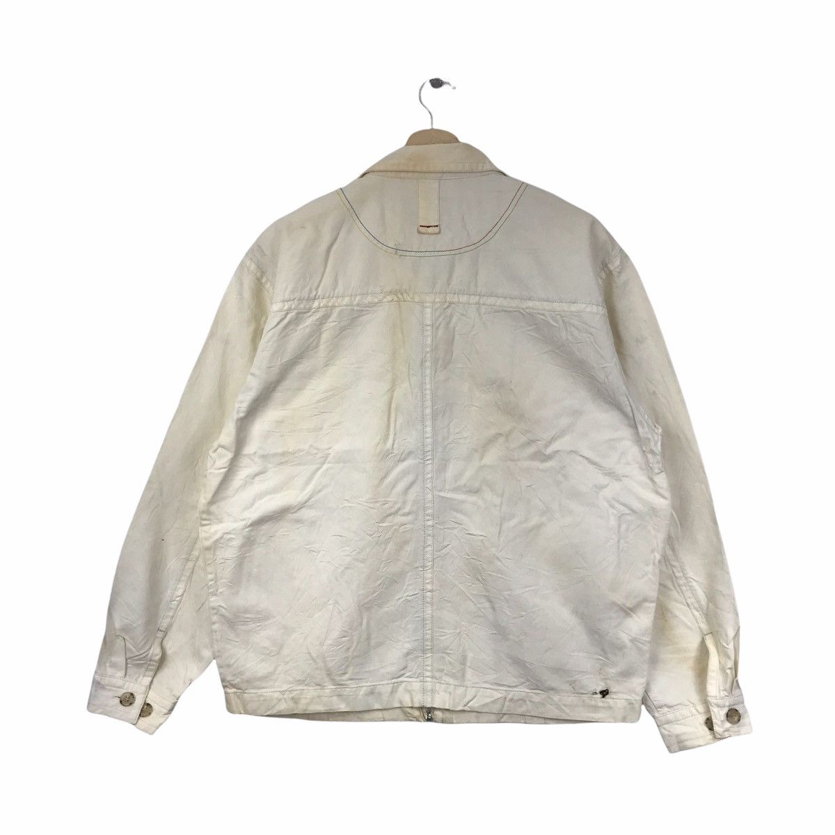 Japanese Brand GENCA Japanese Brand White Jeans Jacket Size US L / EU 52-54 / 3 - 2 Thumbnail