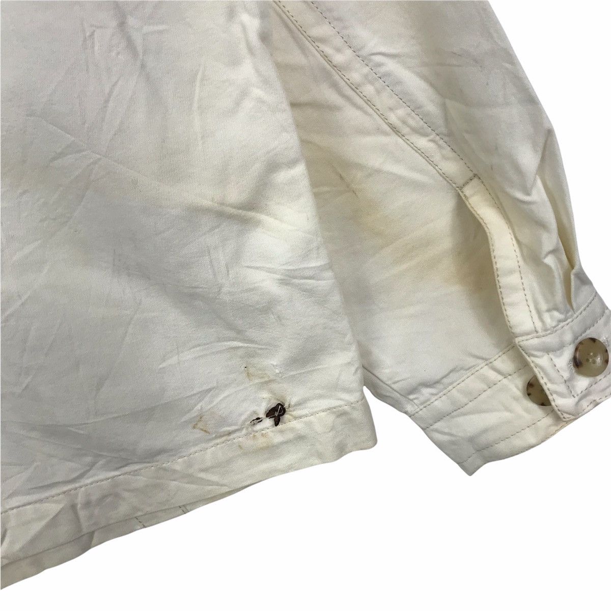 Japanese Brand GENCA Japanese Brand White Jeans Jacket Size US L / EU 52-54 / 3 - 6 Thumbnail