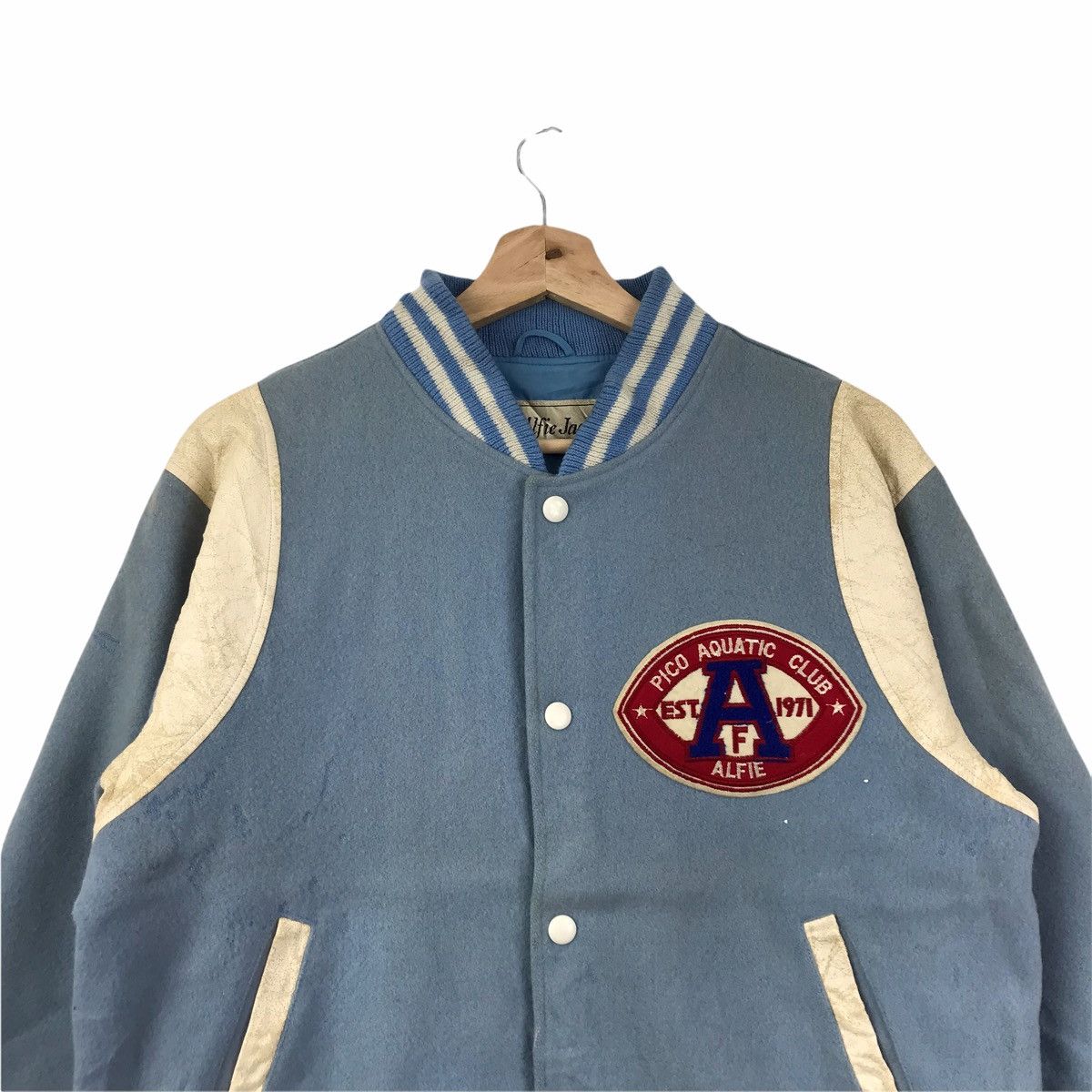 Vintage Vintage PICO AQUATIC CLUB Leather Varsity Wool Jacket Size US M / EU 48-50 / 2 - 3 Thumbnail