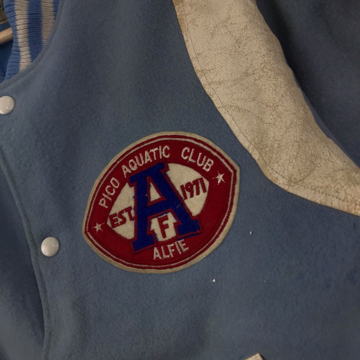 Vintage Vintage PICO AQUATIC CLUB Leather Varsity Wool Jacket Size US M / EU 48-50 / 2 - 5 Thumbnail