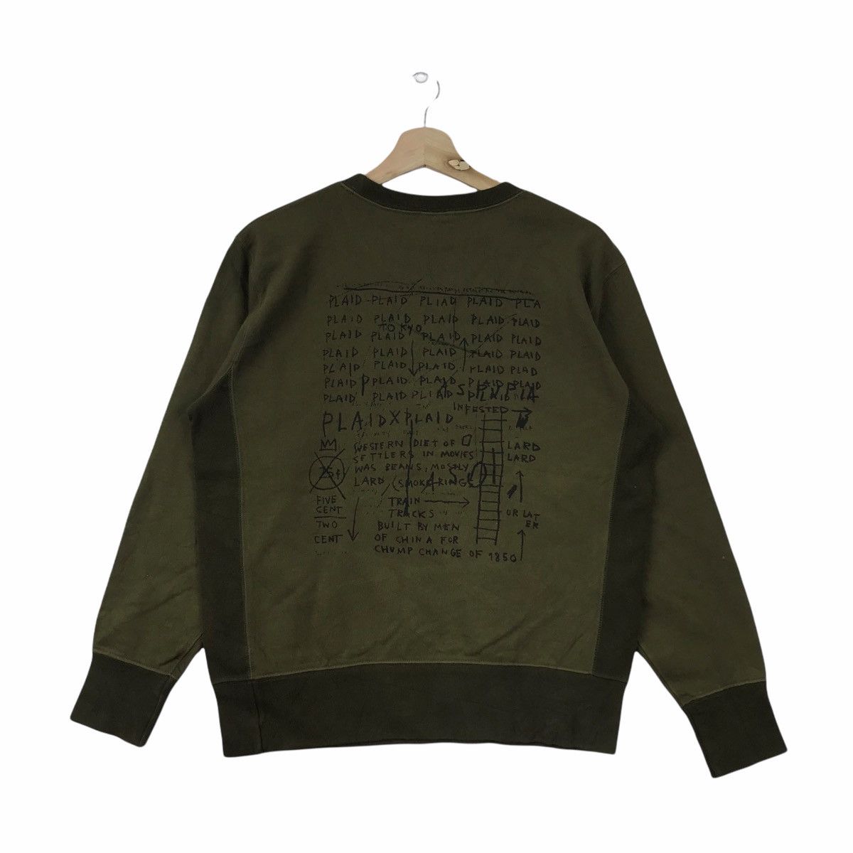 Jean-Michel Basquiat JEAN MICHEL BASQUIAT JMB Plaid Art Green Sweatshirt Size US S / EU 44-46 / 1 - 1 Thumbnail