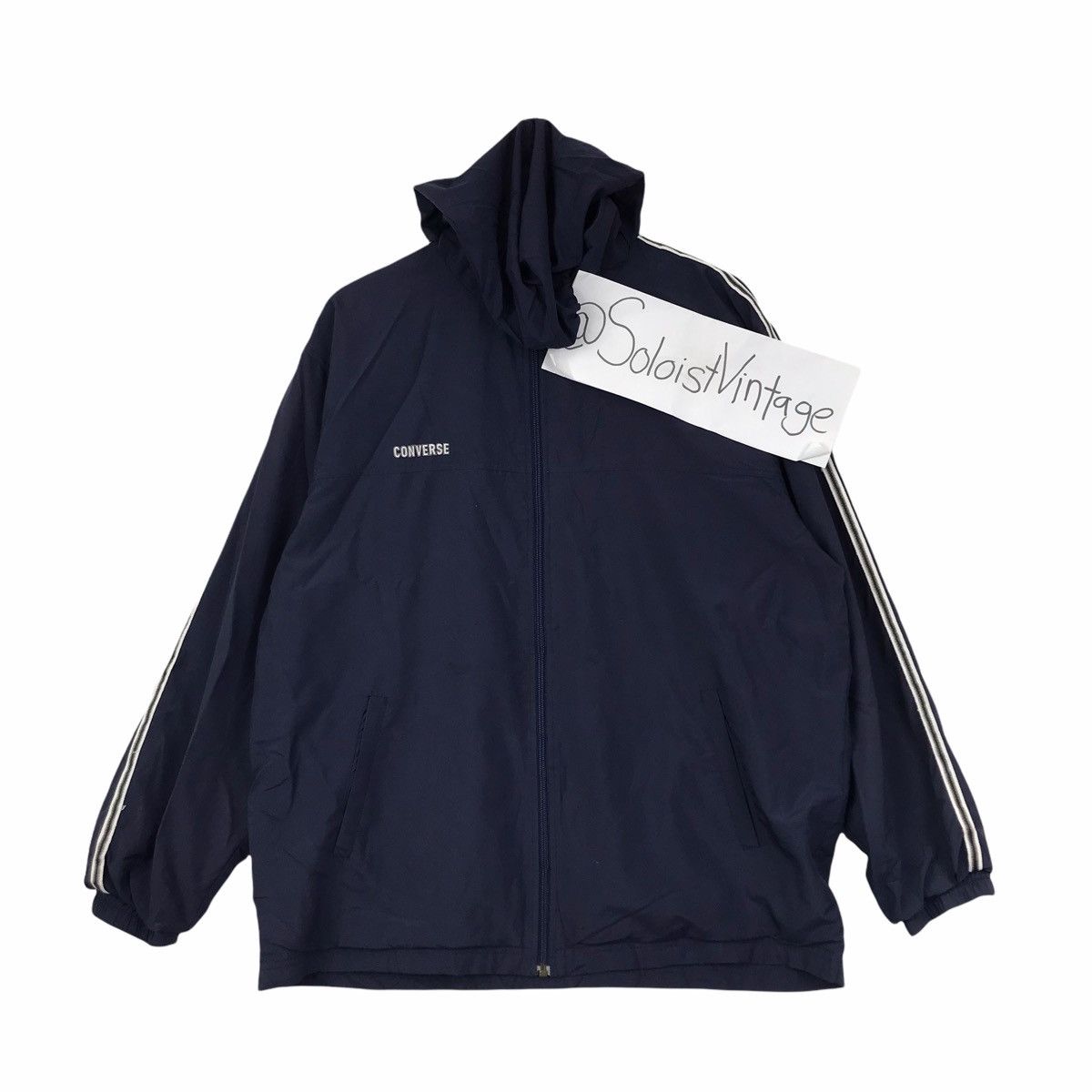 Converse CONVERSE USA Japanese Brand Blue Long Windbreaker Jacket Size US L / EU 52-54 / 3 - 1 Thumbnail