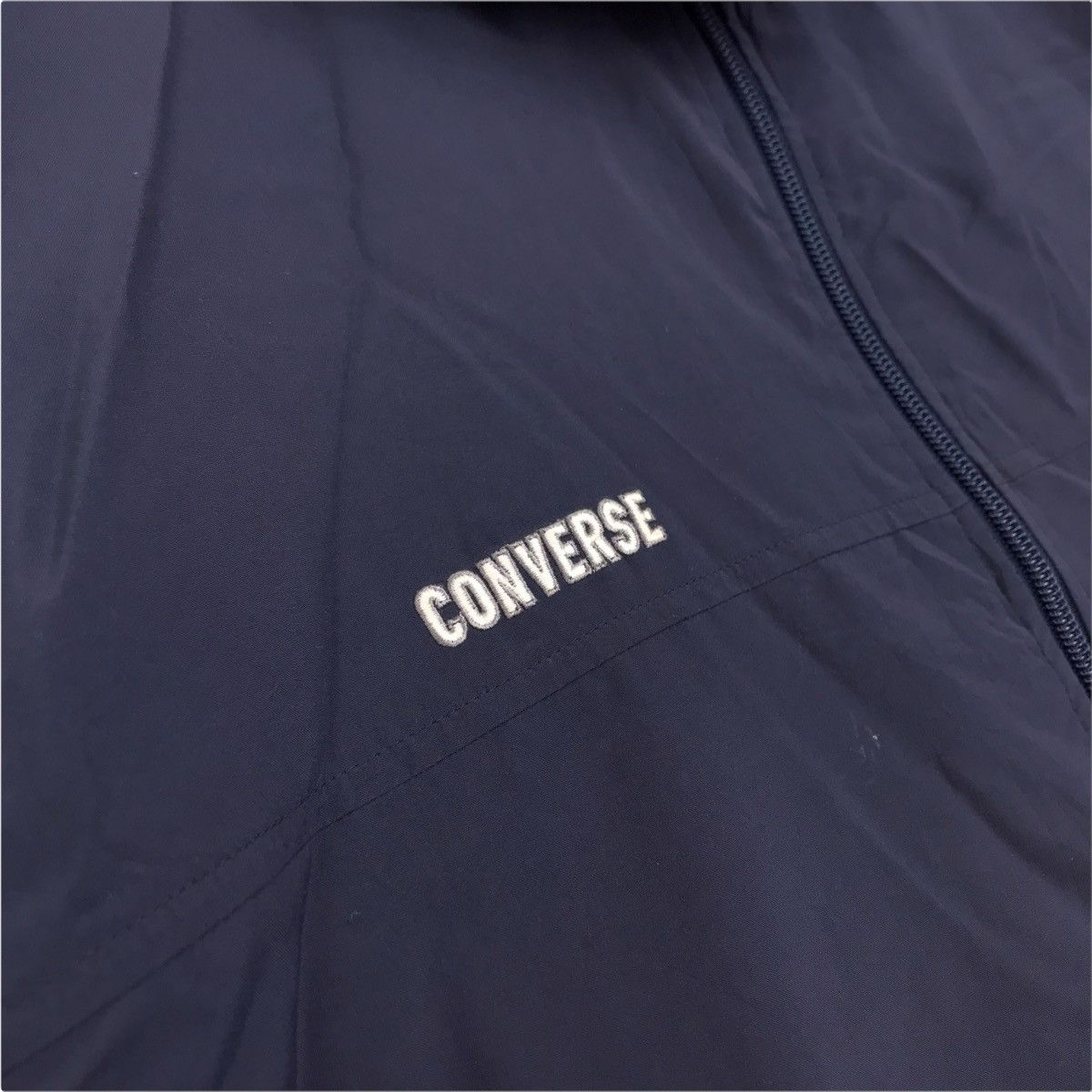 Converse CONVERSE USA Japanese Brand Blue Long Windbreaker Jacket Size US L / EU 52-54 / 3 - 6 Thumbnail