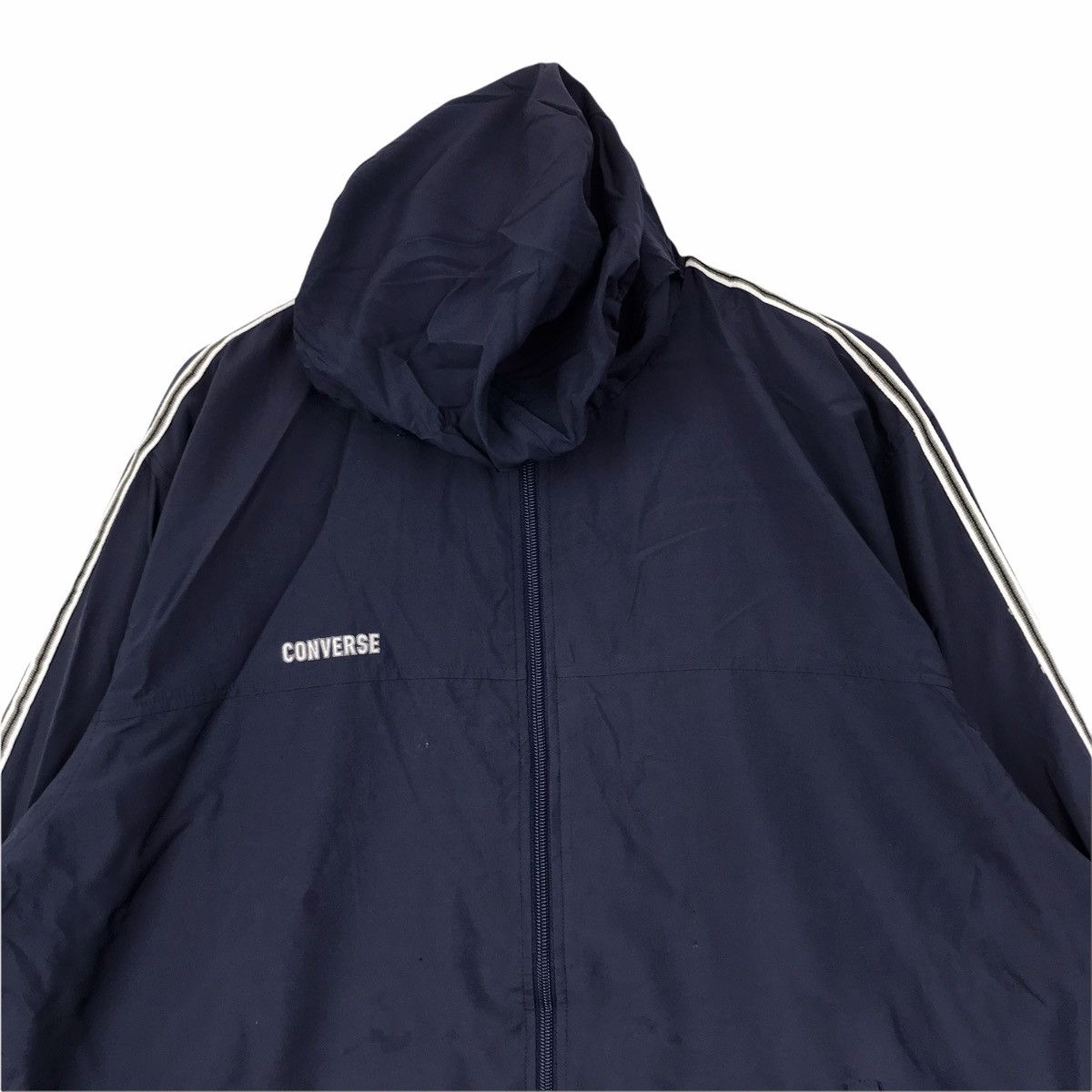 Converse CONVERSE USA Japanese Brand Blue Long Windbreaker Jacket Size US L / EU 52-54 / 3 - 3 Thumbnail
