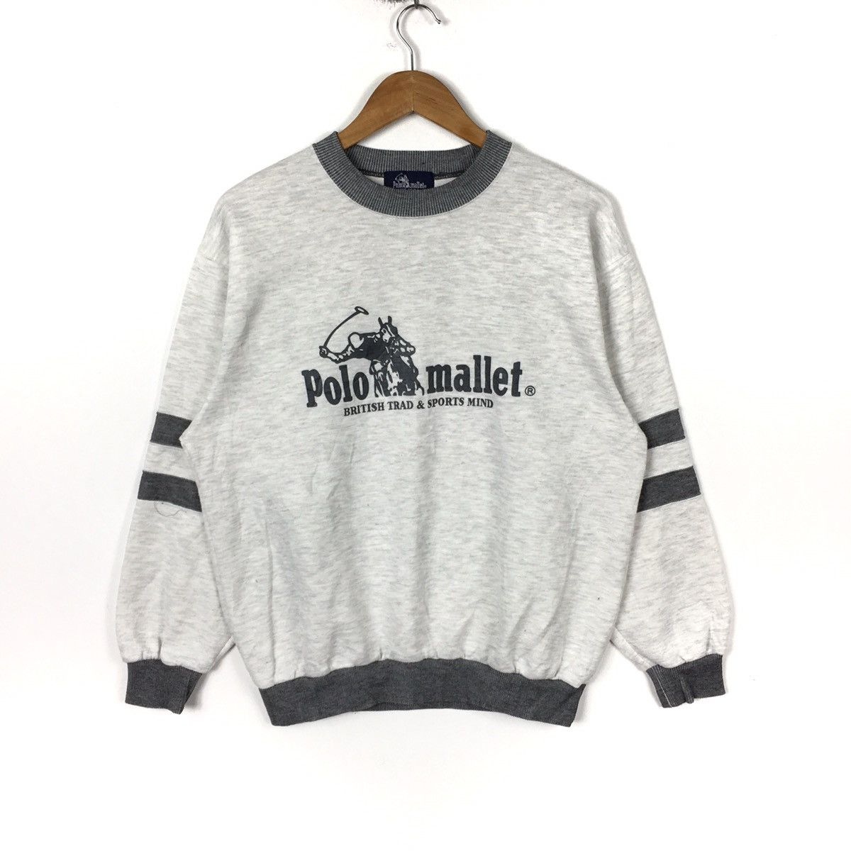 Vintage POLO MALLET SPORT Night Wear Big Pony Print Grey Sweatshirt Size US L / EU 52-54 / 3 - 1 Thumbnail