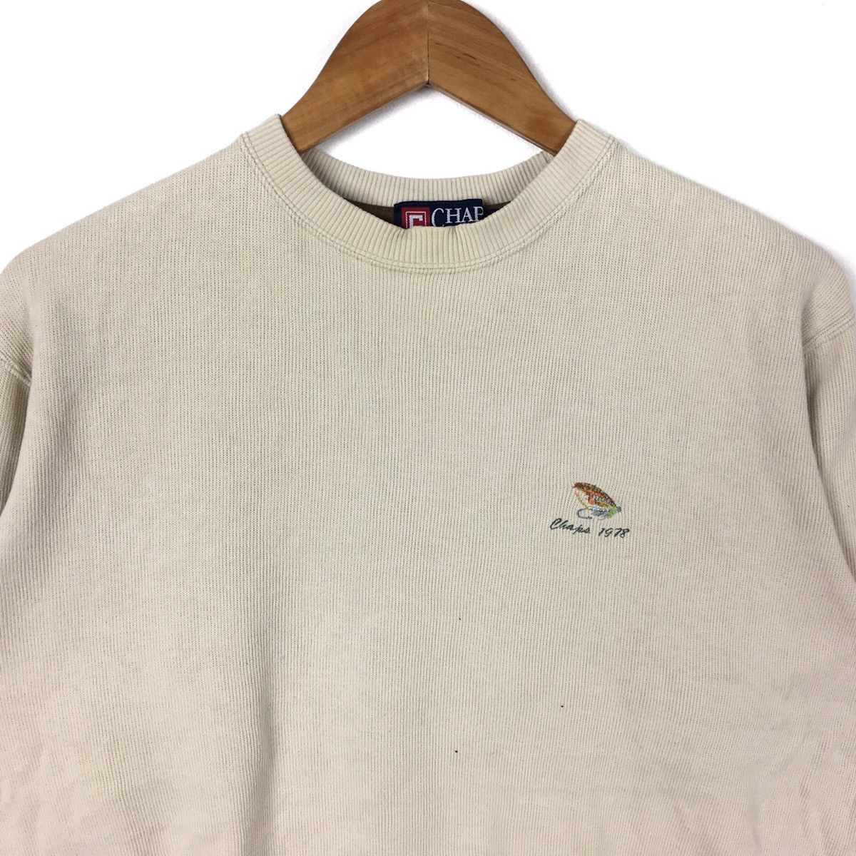 Chaps CHAPS by RALPH LAUREN Fishing Embroidered Beige Sweatshirt Size US M / EU 48-50 / 2 - 2 Thumbnail