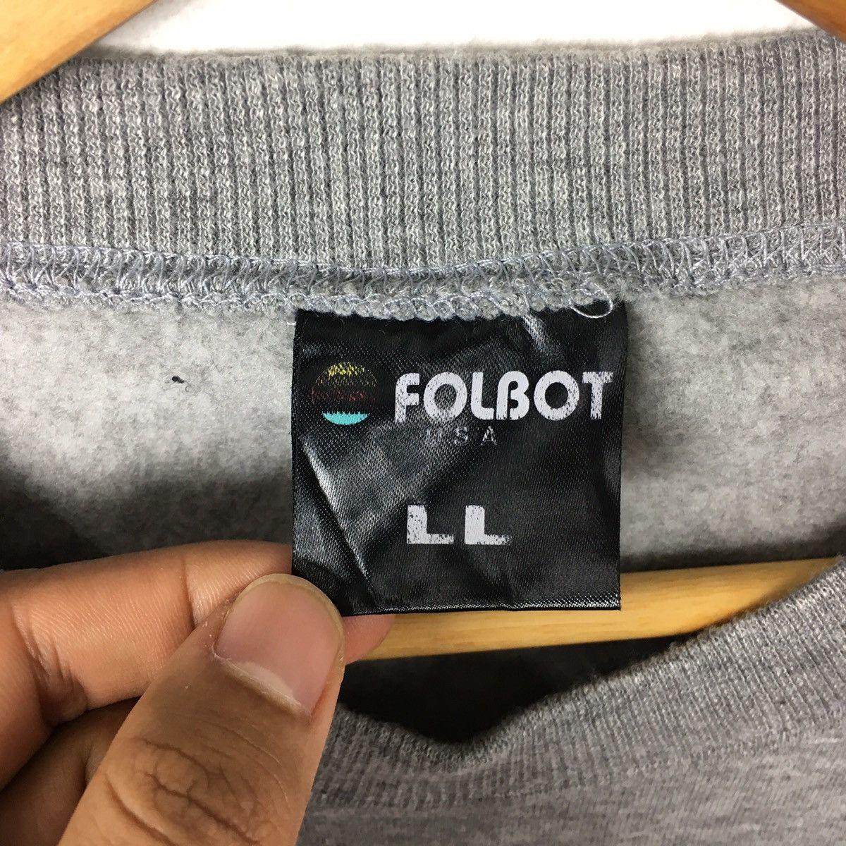 Vintage FOLBOT USA SPORT Small Logo Sportswear Grey Sweatshirt Size US L / EU 52-54 / 3 - 3 Thumbnail