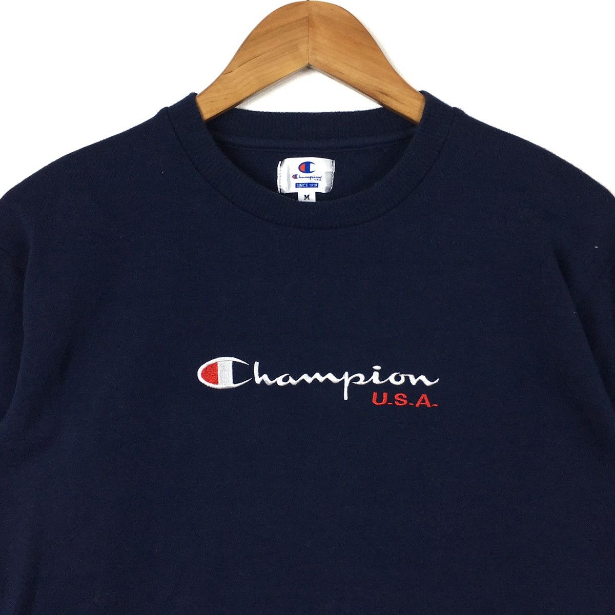 Champion CHAMPION USA Sportswear Crew Neck Black Sweatshirt Size US M / EU 48-50 / 2 - 2 Thumbnail