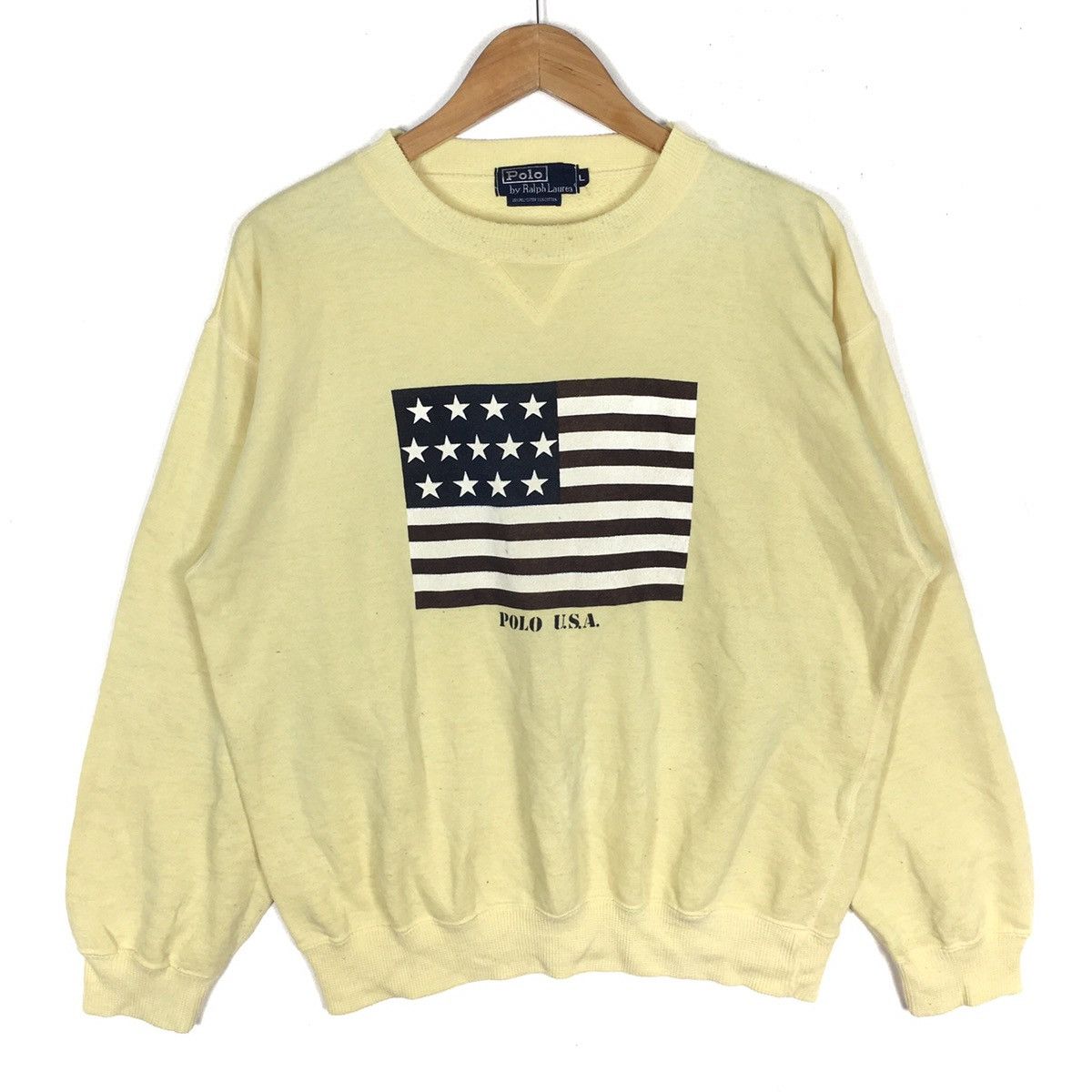 Polo Ralph Lauren Vintage 90s POLO RALPH LAUREN Usa Flag Big Print Sweatshirt Size US L / EU 52-54 / 3 - 1 Thumbnail