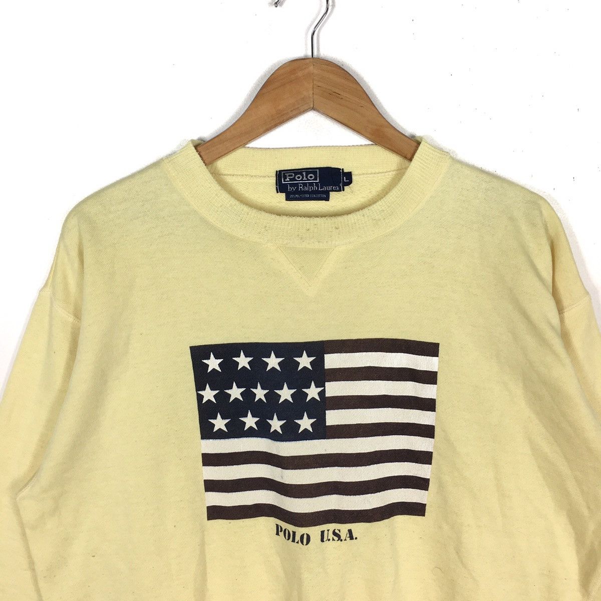 Polo Ralph Lauren Vintage 90s POLO RALPH LAUREN Usa Flag Big Print Sweatshirt Size US L / EU 52-54 / 3 - 2 Thumbnail