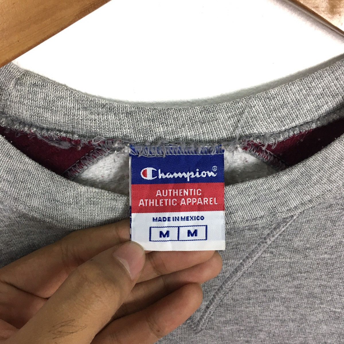 Champion CHAMPION Streetwear Raglan Plain Usa Grey Red Sweatshirt Size US M / EU 48-50 / 2 - 2 Thumbnail