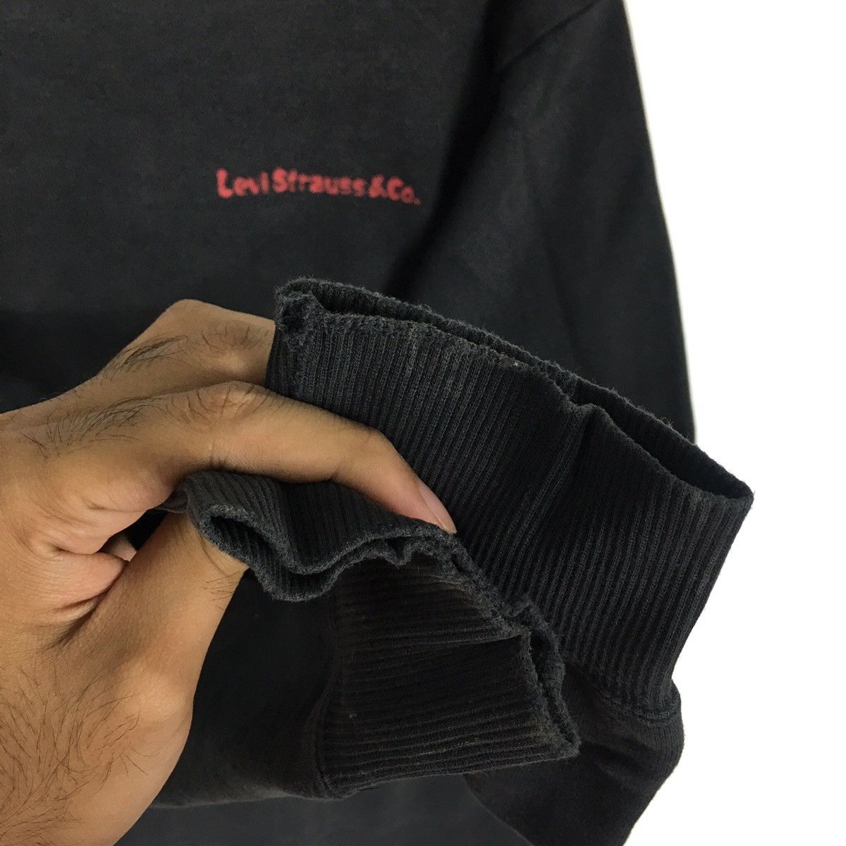 Levi's LEVIS STRAUSS & Co Two Horses Jeans Denim Black Sweatshirt Size US XL / EU 56 / 4 - 6 Thumbnail
