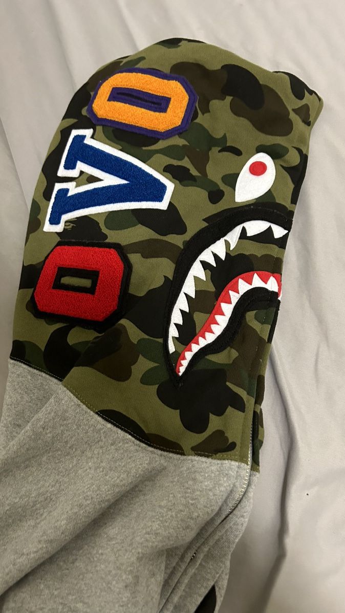 Bape × October's Very Own Bape X OVO Gray Shark Hoodie Size US XL / EU 56 / 4 - 4 Thumbnail