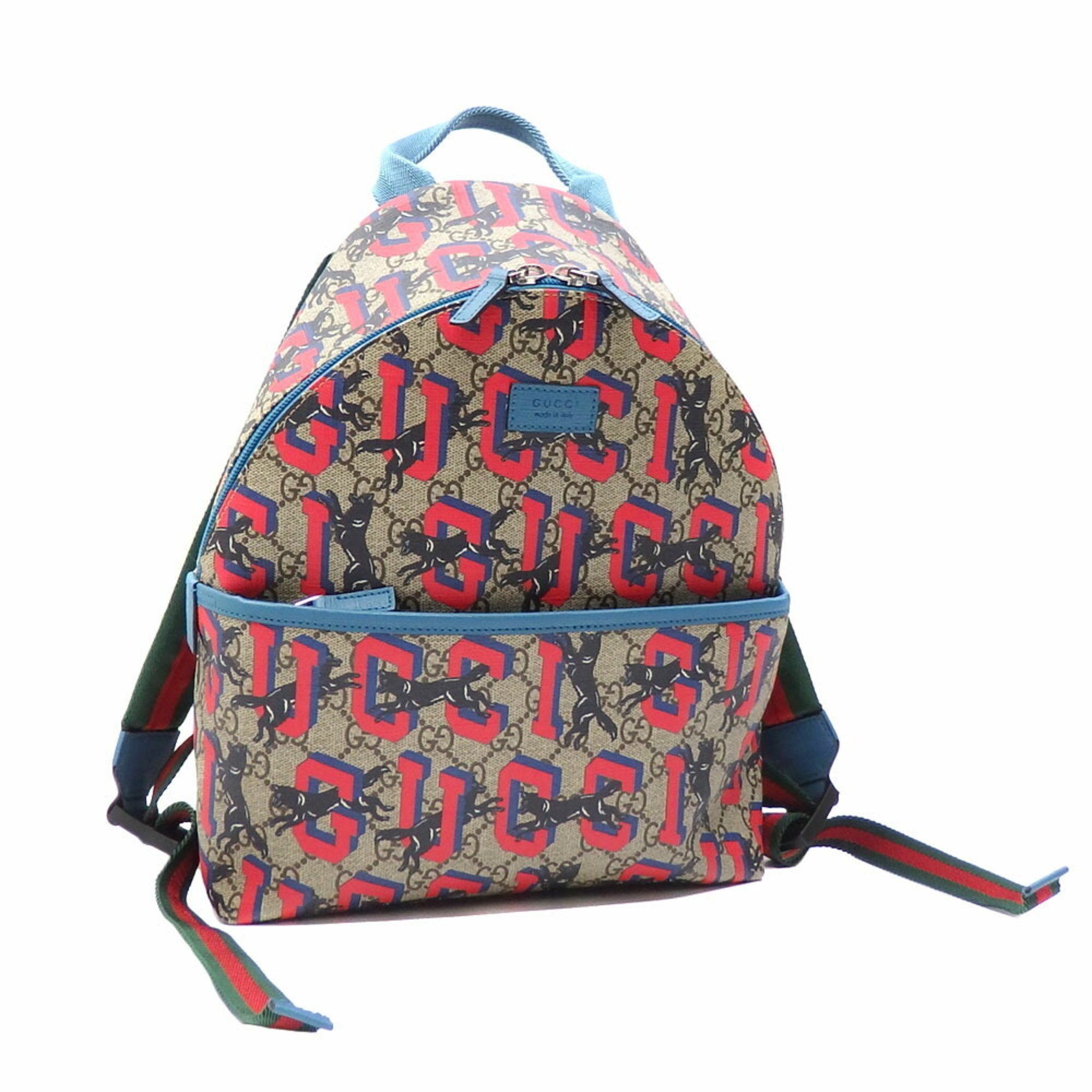 Gucci Gucci Rucksack GG Supreme Kids Beige Red Blue PVC 271327 Children ...