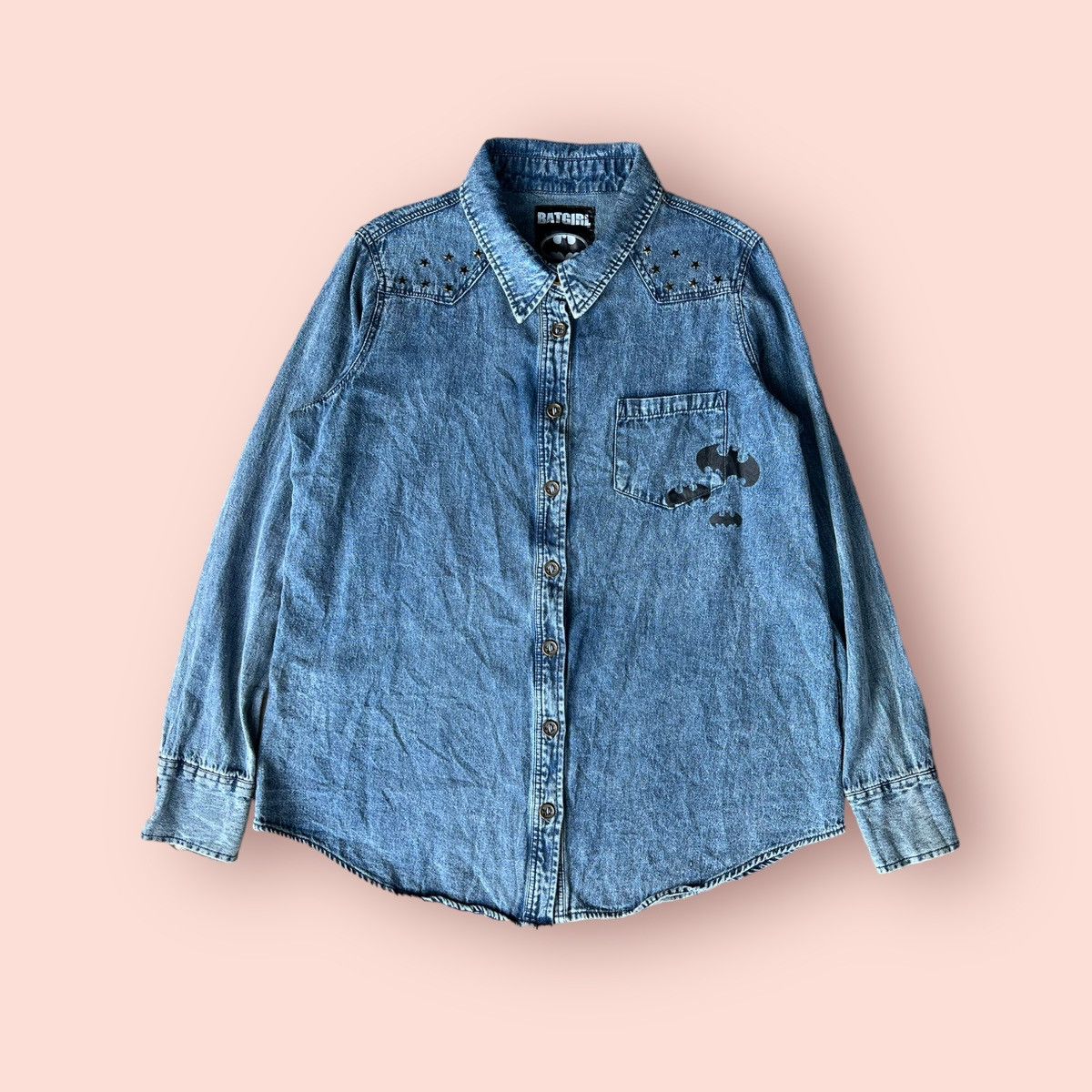 DC Comics × Japanese Brand × Vintage VINTAGE BATGIRL DC COMICS LS DENIM BLOUSE Size L / US 10 / IT 46 - 13 Thumbnail