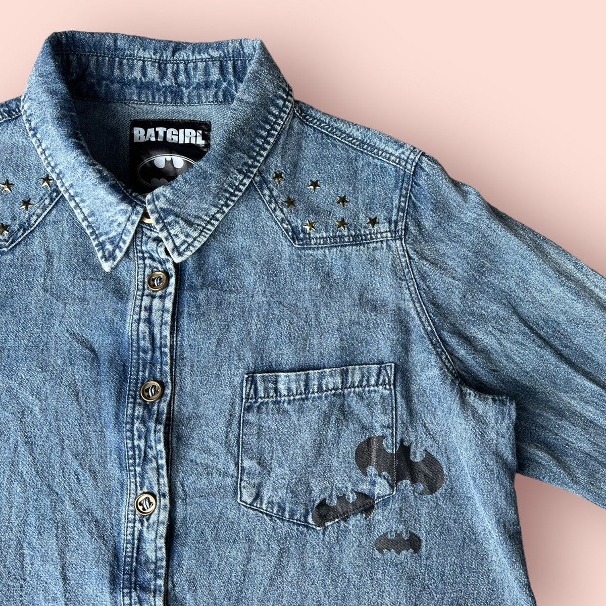 DC Comics × Japanese Brand × Vintage VINTAGE BATGIRL DC COMICS LS DENIM BLOUSE Size L / US 10 / IT 46 - 10 Thumbnail