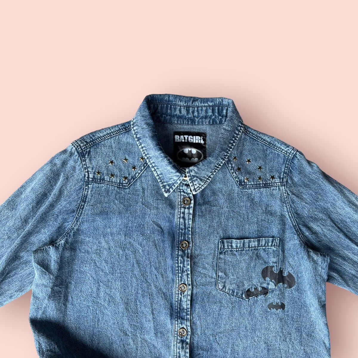 DC Comics × Japanese Brand × Vintage VINTAGE BATGIRL DC COMICS LS DENIM BLOUSE Size L / US 10 / IT 46 - 8 Thumbnail