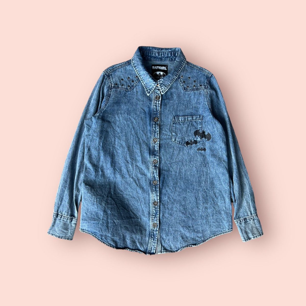DC Comics × Japanese Brand × Vintage VINTAGE BATGIRL DC COMICS LS DENIM BLOUSE Size L / US 10 / IT 46 - 18 Thumbnail