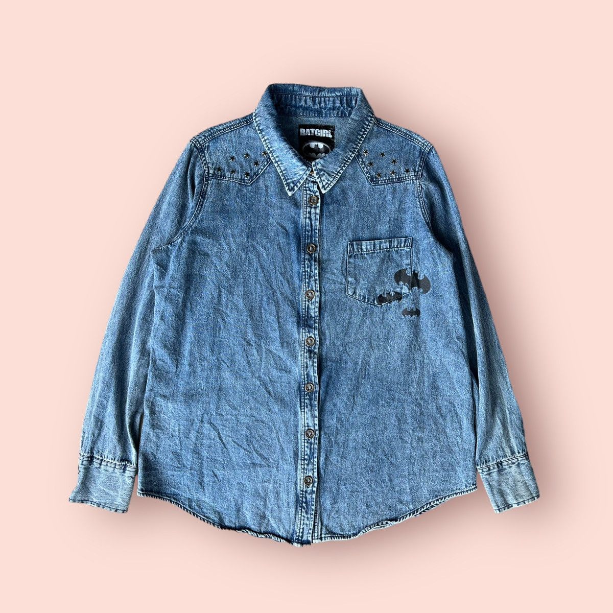 DC Comics × Japanese Brand × Vintage VINTAGE BATGIRL DC COMICS LS DENIM BLOUSE Size L / US 10 / IT 46 - 23 Thumbnail
