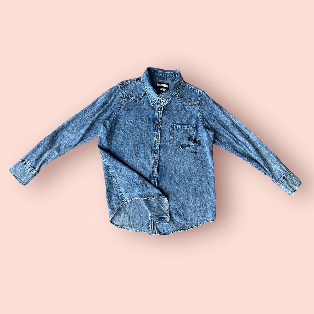 DC Comics × Japanese Brand × Vintage VINTAGE BATGIRL DC COMICS LS DENIM BLOUSE Size L / US 10 / IT 46 - 7 Thumbnail