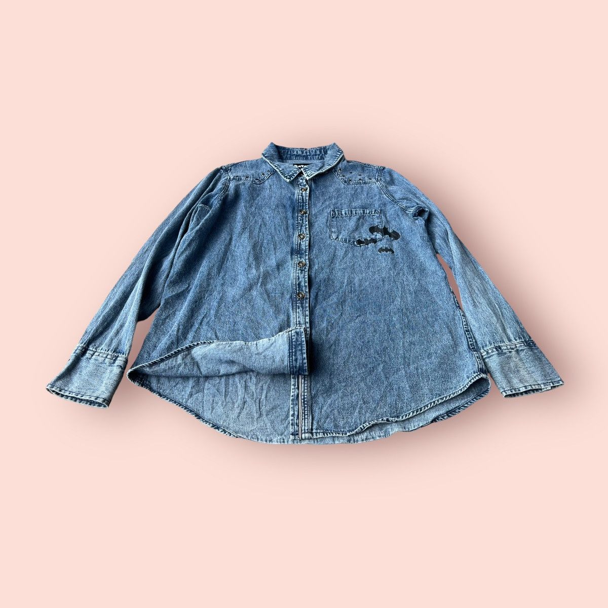 DC Comics × Japanese Brand × Vintage VINTAGE BATGIRL DC COMICS LS DENIM BLOUSE Size L / US 10 / IT 46 - 20 Thumbnail