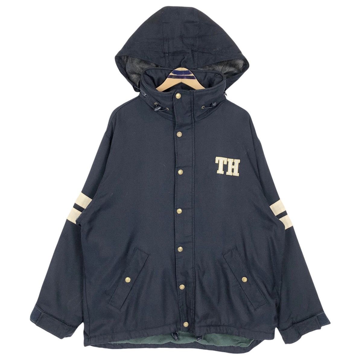 Tommy Hilfiger Vintage 90s Tommy Hilfiger Jacket Big Logo Foldable Hoodie Size US XL / EU 56 / 4 - 14 Thumbnail